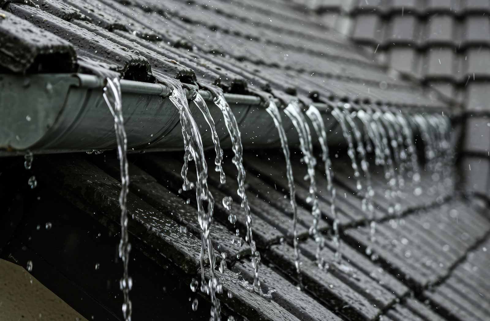 Dachrinne verstopft Dachrinnenreinigung