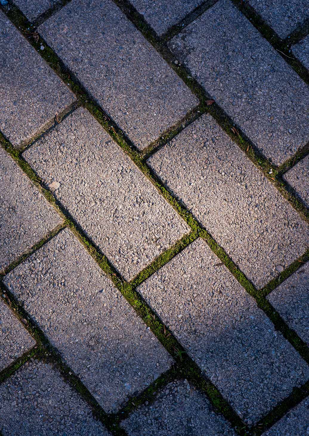 Reinigung von Pflastersteinen